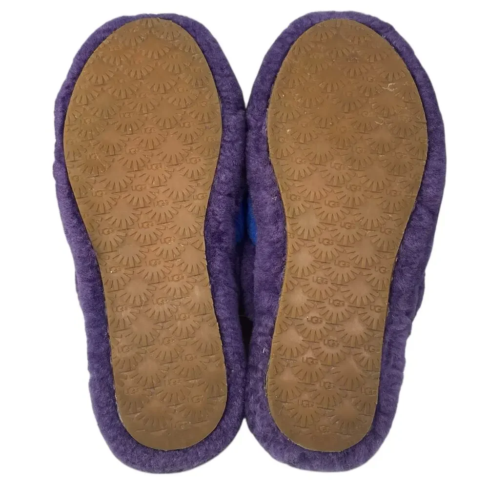 UGG Kids Fluff Yeah Purple Shearling Sandal Slipper Size US 6